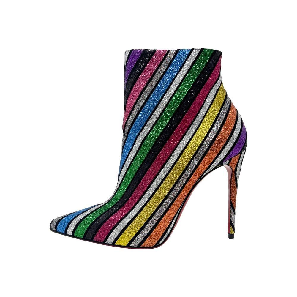 Christian Louboutin So Kate Glitter Ankle Boots Multicolor‎ Stiletto 36.5